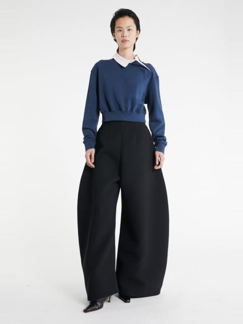 HIGH RISE ROUNDED TROUSERS BLACK