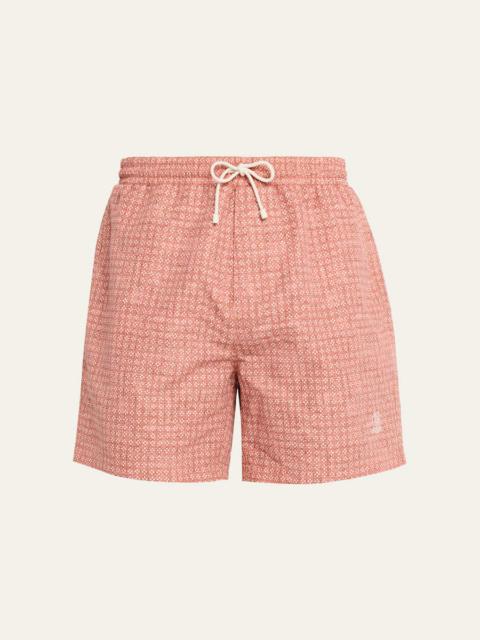 Men's Flower-Print Nylon Swim Shorts