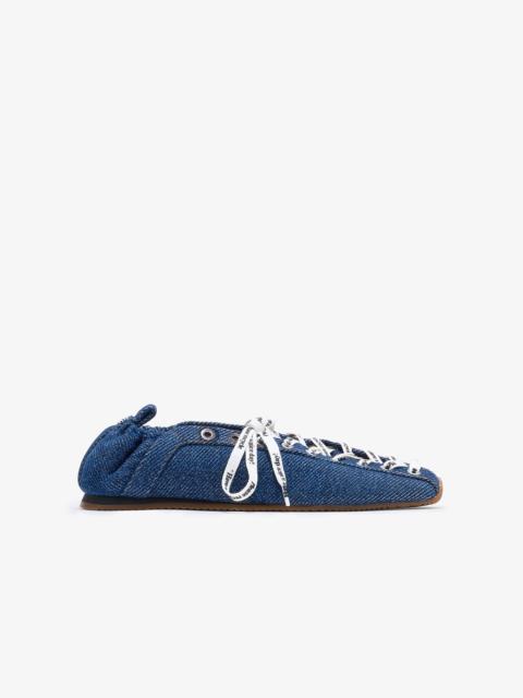 LACE UP SPORTY BALLERINA IN DENIM