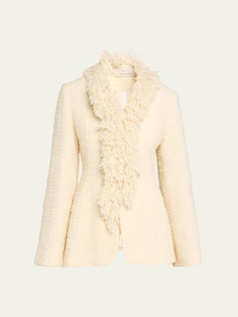 Trader Fringed Boucle Single-Breasted Jacket