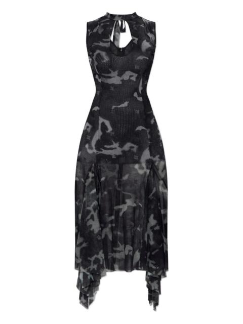 keyhole-neck asymmetric dress