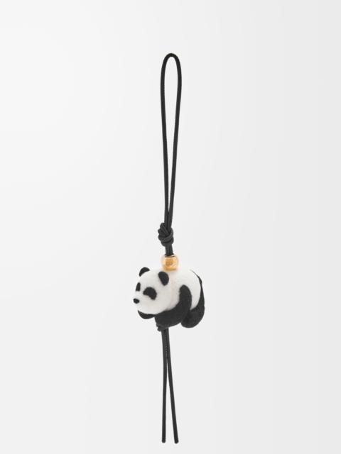 Panda charm in felt and calfskin