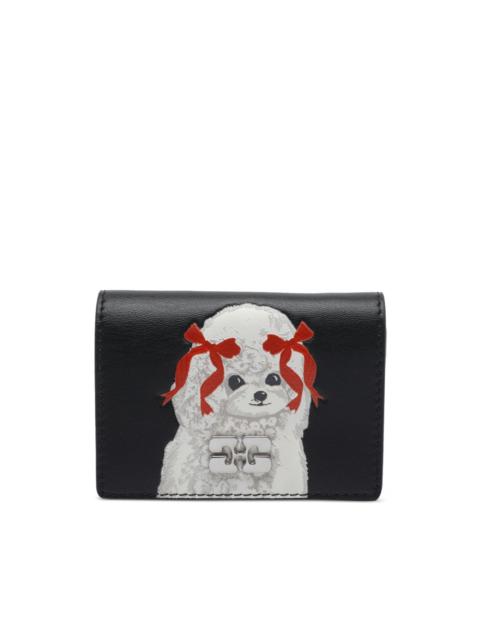 puppy print clip clutch bag