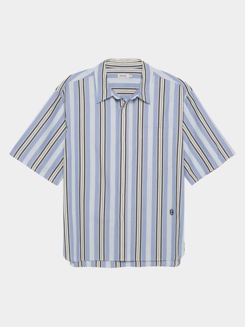 Men's Deacon Oversized Fit Poplin Stripe Short-Sleeve Shirt
