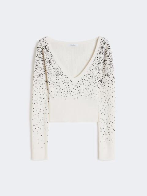 Wool and cashmere V-neck sweater - IVORY