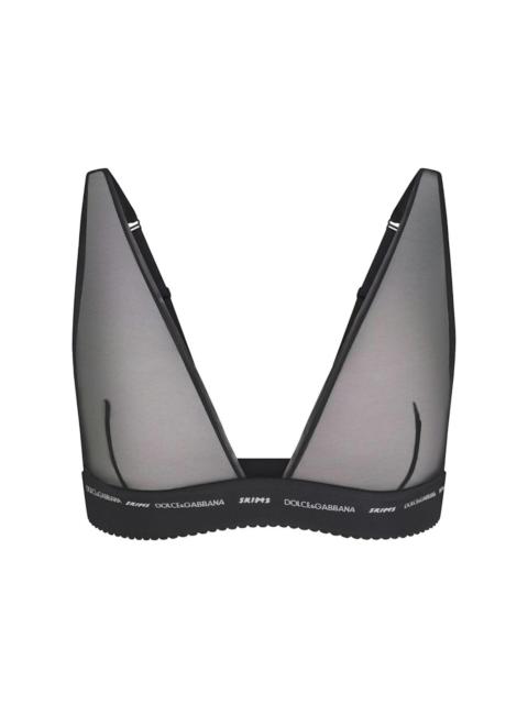 SKIMS x Dolce&Gabbana Ultra Fine Mesh Plunge Bralette Onyx