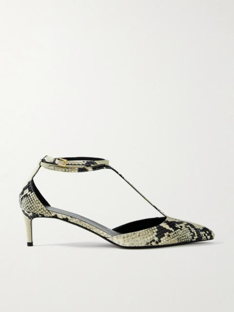Mia Snake-effect Leather Pumps