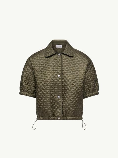 Floral-Quilted Padded Short Sleeve Shirt
