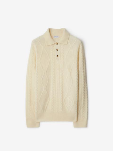 Aran Wool Blend Polo Shirt