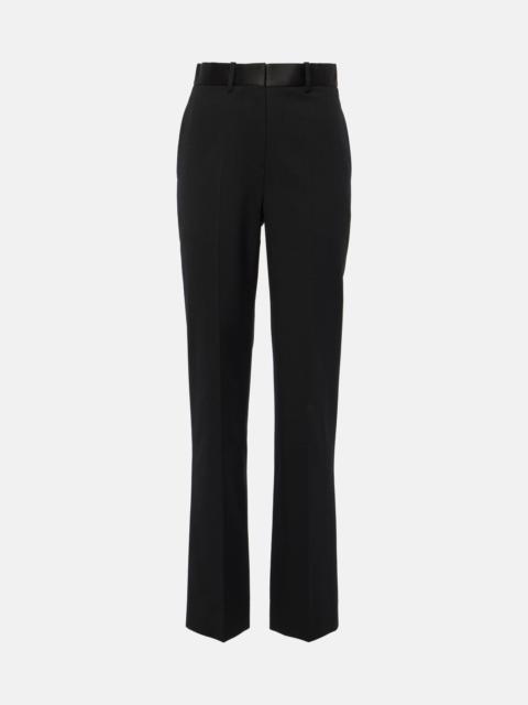High-rise wool-blend straight pants