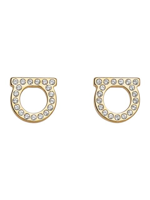 Stud Stra 8d Metallic Brass Glass Earrings