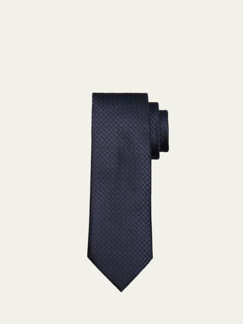 Men's Tonal Geometric Jacquard Silk Tie