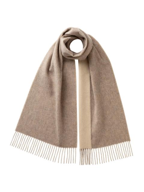 Contrast Reversible Natural Cashmere Scarf