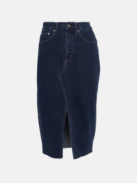 Breves denim midi skirt