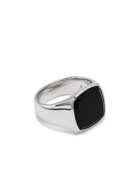 Cushion polished onyx ring