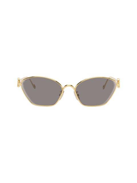 Gold Anagram Hexagonal Sunglasses
