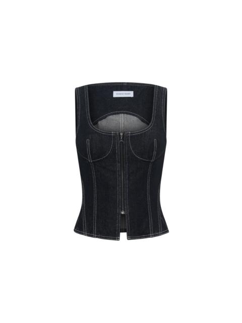 Moon Laser Denim Corset Top