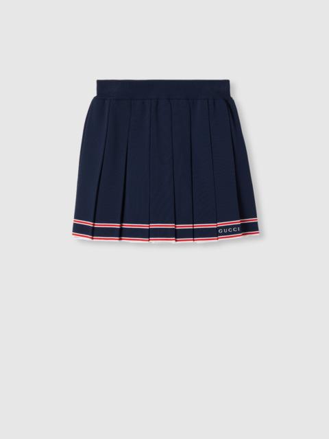 Stretch viscose pleated skirt