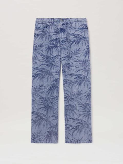 Palm jacqured denim pants