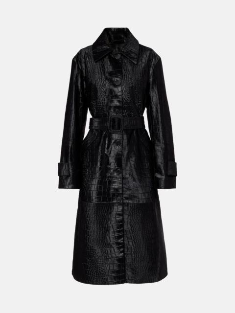 Auger croc-effect calf hair coat