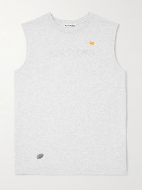 Logo-Appliquéd Cotton-Jersey Tank Top Gray