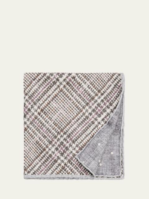 Men's Tartan Check Silk Pocket Square