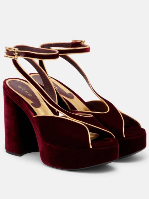 120 velvet platform sandals