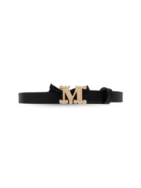 logo-buckle leather belt
