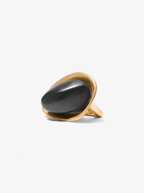 24k-Gold-Plated Brass and Stone Ring