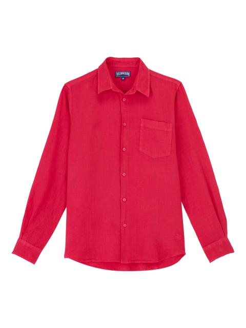 Men Linen Shirt Solid