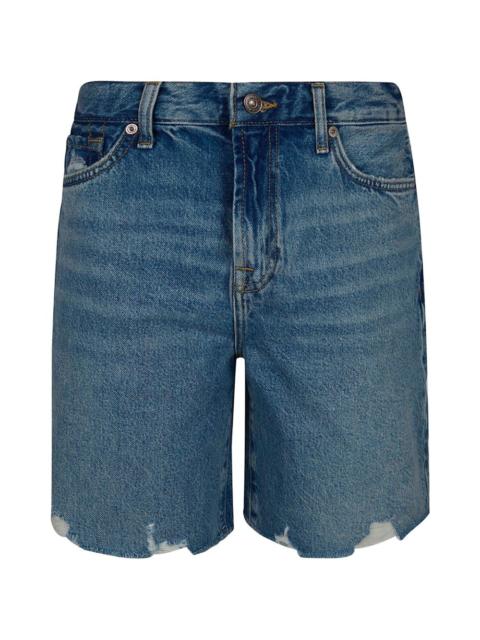 distressed denim shorts
