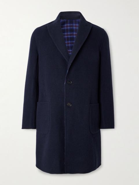Reversible Wool-Blend Felt Coat Navy