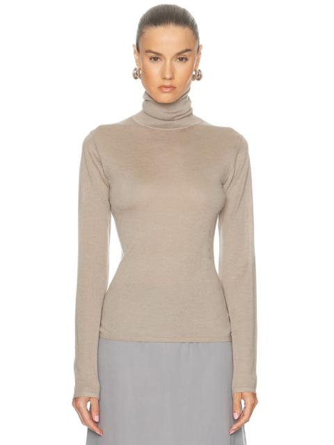 Cashmere Silk Fitted Turtleneck Sweater