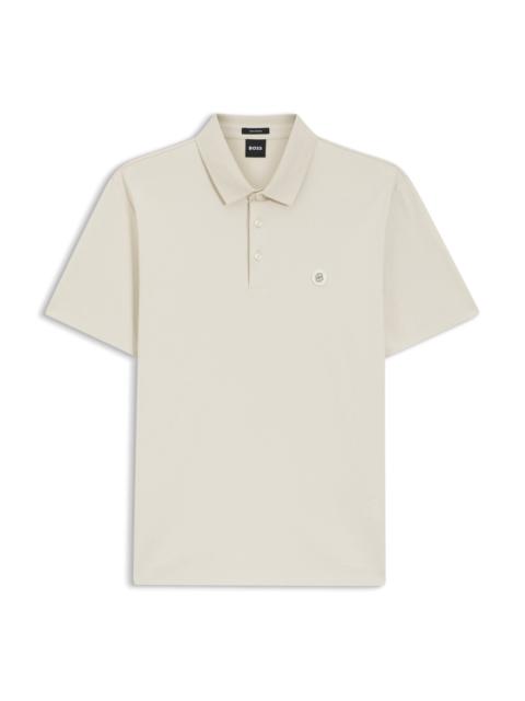 MERCERIZED-COTTON POLO SHIRT WITH DOUBLE B MONOGRAM