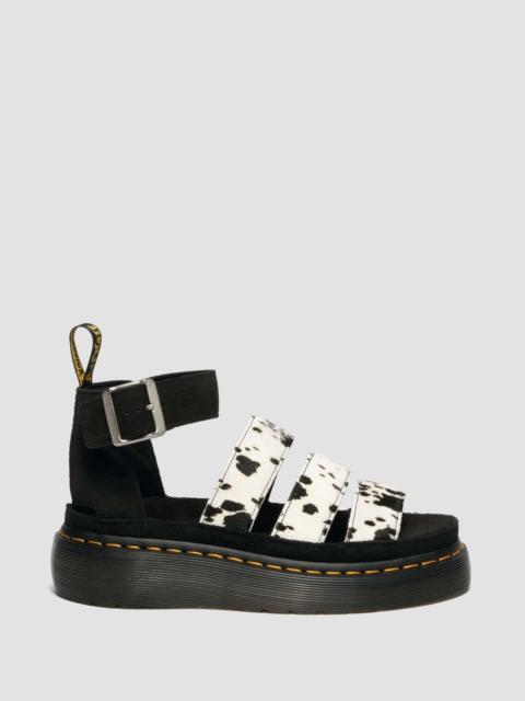 Clarissa Quad Three Strap Hair On Leather Sandals