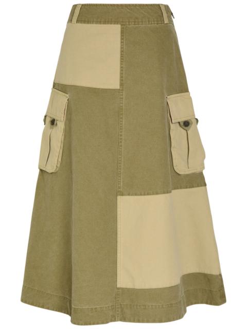Damson Madder Marcelle Barn Cotton Canvas Midi Skirt