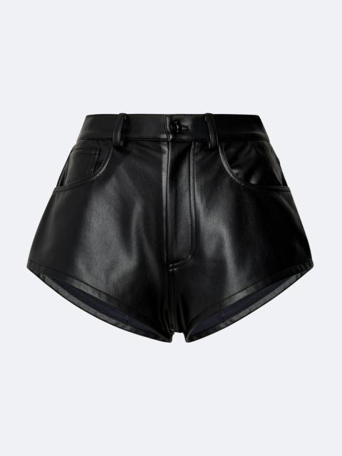 Stretch Faux Leather Mini Short