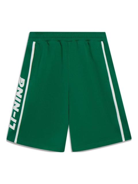 Li-Ning Stripe Embroidered Logo Shorts 'Green' AKST601-4