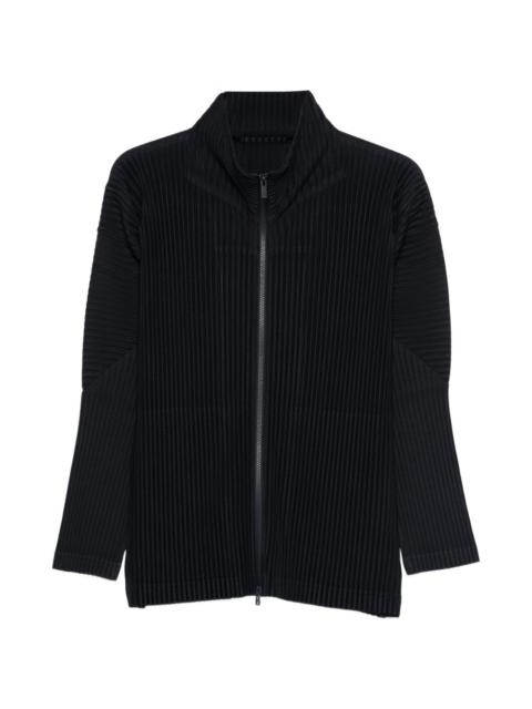 pleated zip-up jacket
