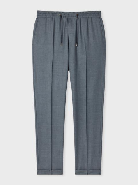 A Suit To Travel In - Slim-Fit Blue Marl Drawstring-Waist Wool Trousers