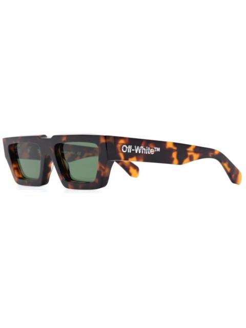 OFF-WHITE Manchester Rectangular Frame Sunglasses Brown/Green/White (OERI002Y21PLA0016055)