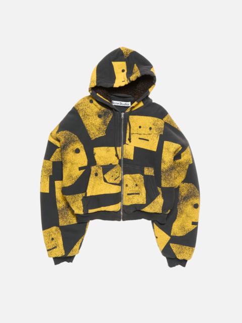 Zip-up hooded sweatshirt - Faded black