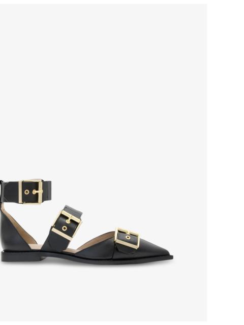 Sutton multi-strap flat leather courts