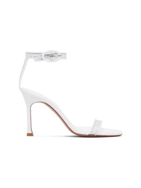 White Kim Glass Heeled Sandals