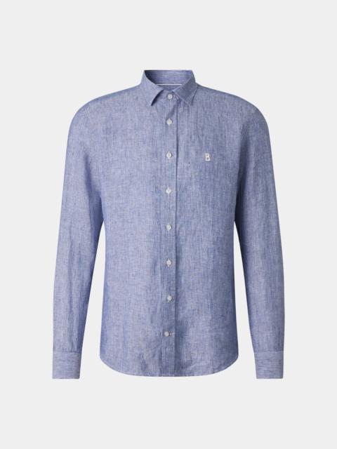 Timi linen shirt in Navy blue/white