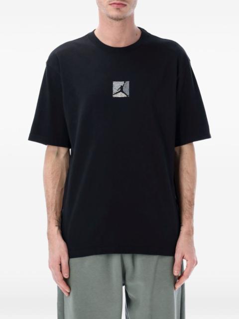 print-detail crew neck T-shirt