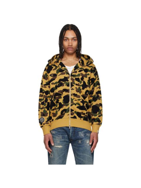 Yellow 1st Camo Jacquard Shark Full Zip Hoodie
