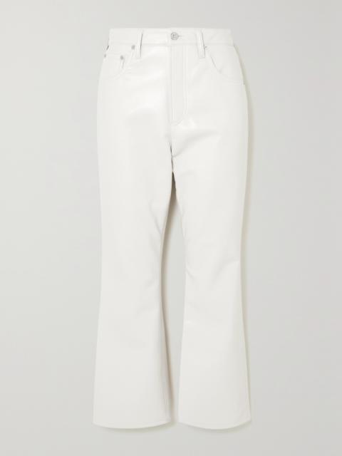 Isola Cropped Bootcut Recycled Leather-blend Pants