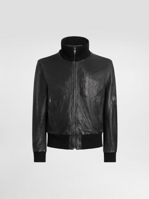 Aged effect nappa jacket