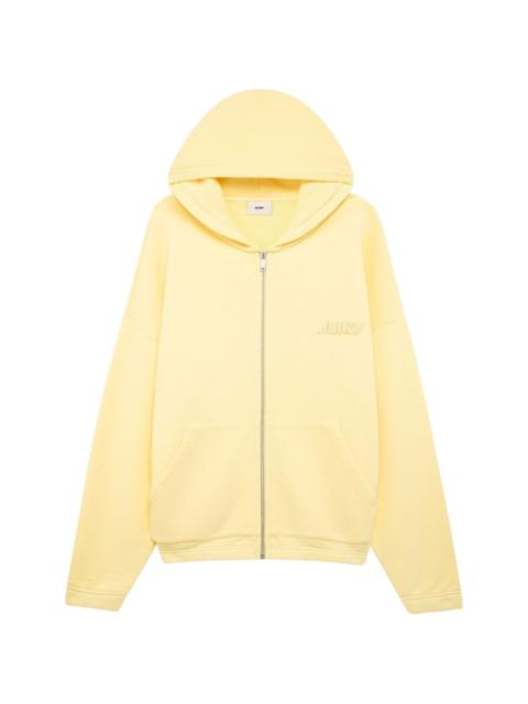 zip-up logo hoodie